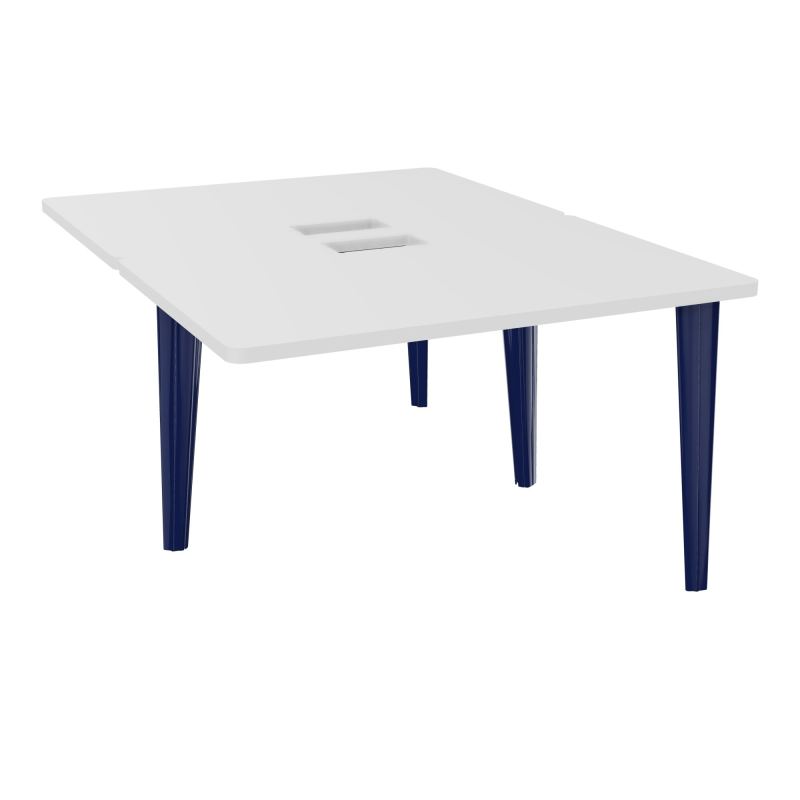 4L BUREAUX PIEDS PARTAGES POLE 2 SUIVANT L120XP160CM DECOUPE TRAPPE SIMPLE ACCES PIED FX