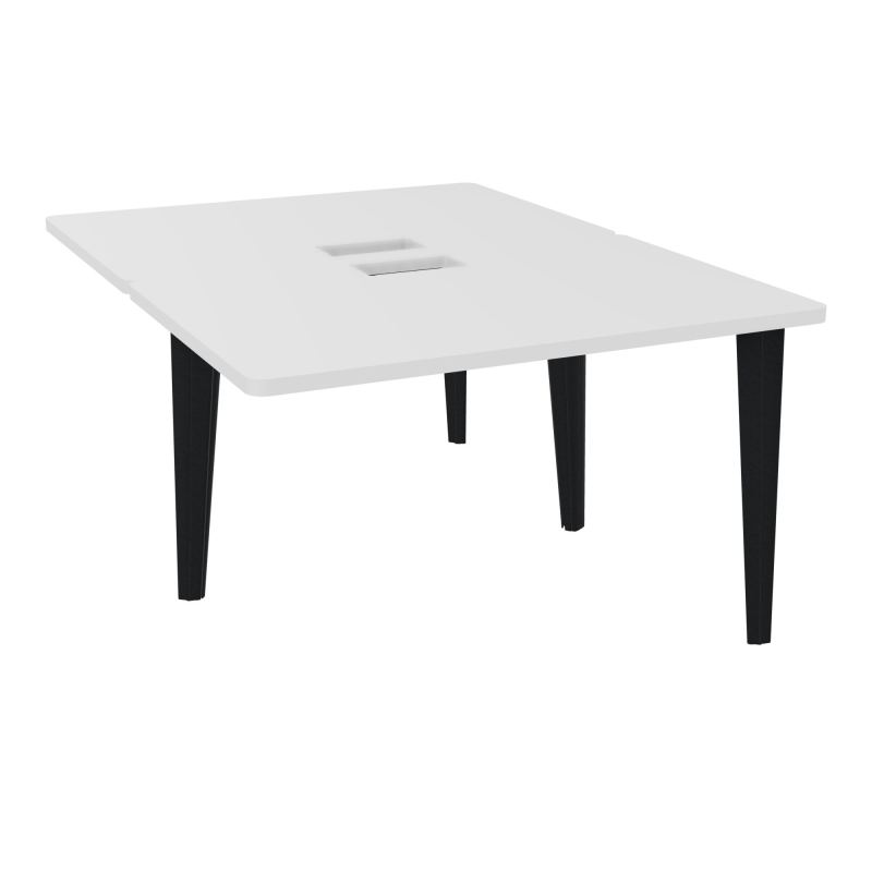 4L BUREAUX PIEDS PARTAGES POLE 2 SUIVANT L120XP160CM DECOUPE TRAPPE SIMPLE ACCES PIED FX