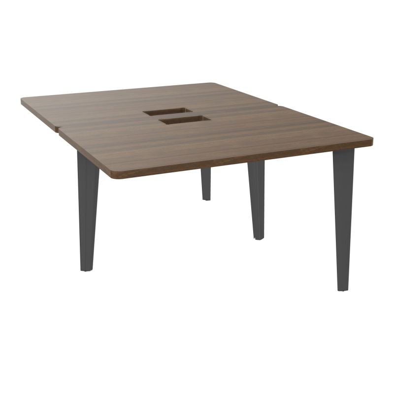 4L BUREAUX PIEDS PARTAGES POLE 2 SUIVANT L120XP160CM DECOUPE TRAPPE SIMPLE ACCES PIED FX