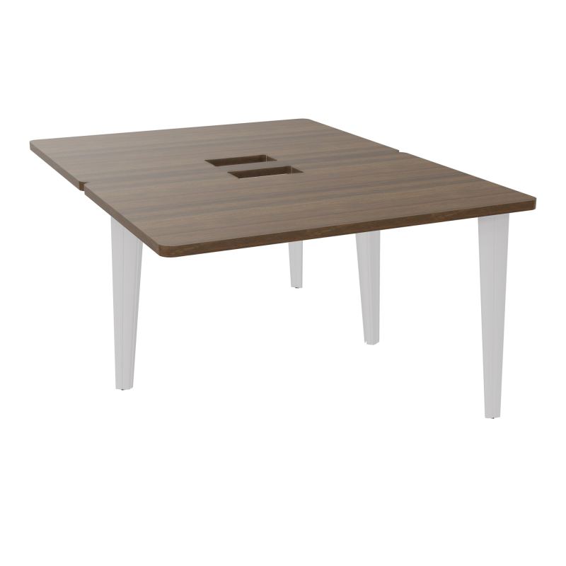 4L BUREAUX PIEDS PARTAGES POLE 2 SUIVANT L120XP160CM DECOUPE TRAPPE SIMPLE ACCES PIED FX