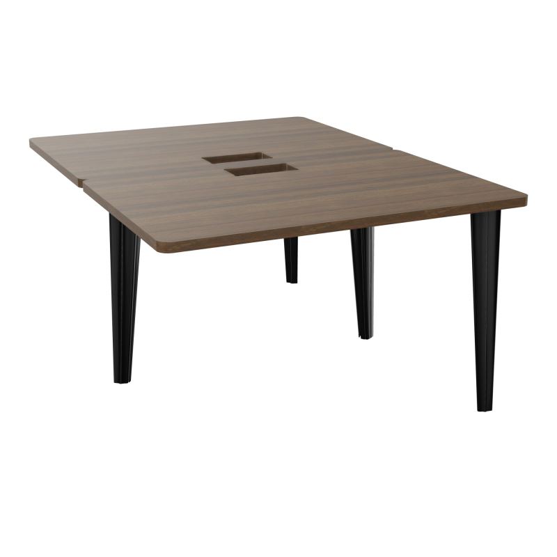 4L BUREAUX PIEDS PARTAGES POLE 2 SUIVANT L120XP160CM DECOUPE TRAPPE SIMPLE ACCES PIED FX