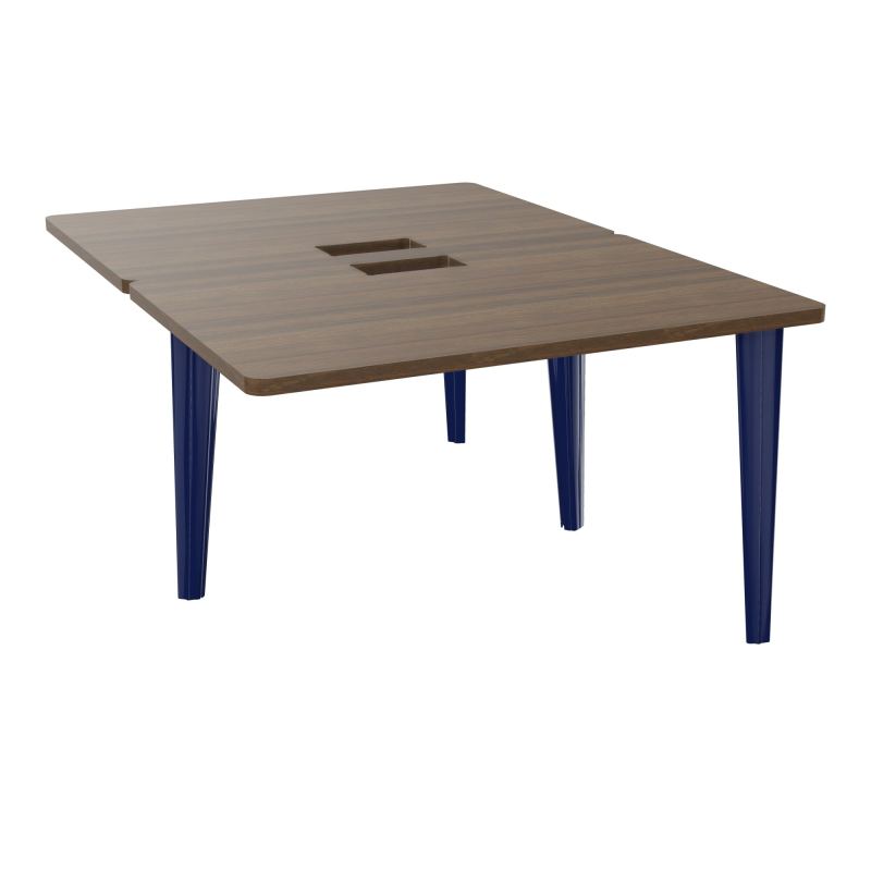 4L BUREAUX PIEDS PARTAGES POLE 2 SUIVANT L120XP160CM DECOUPE TRAPPE SIMPLE ACCES PIED FX