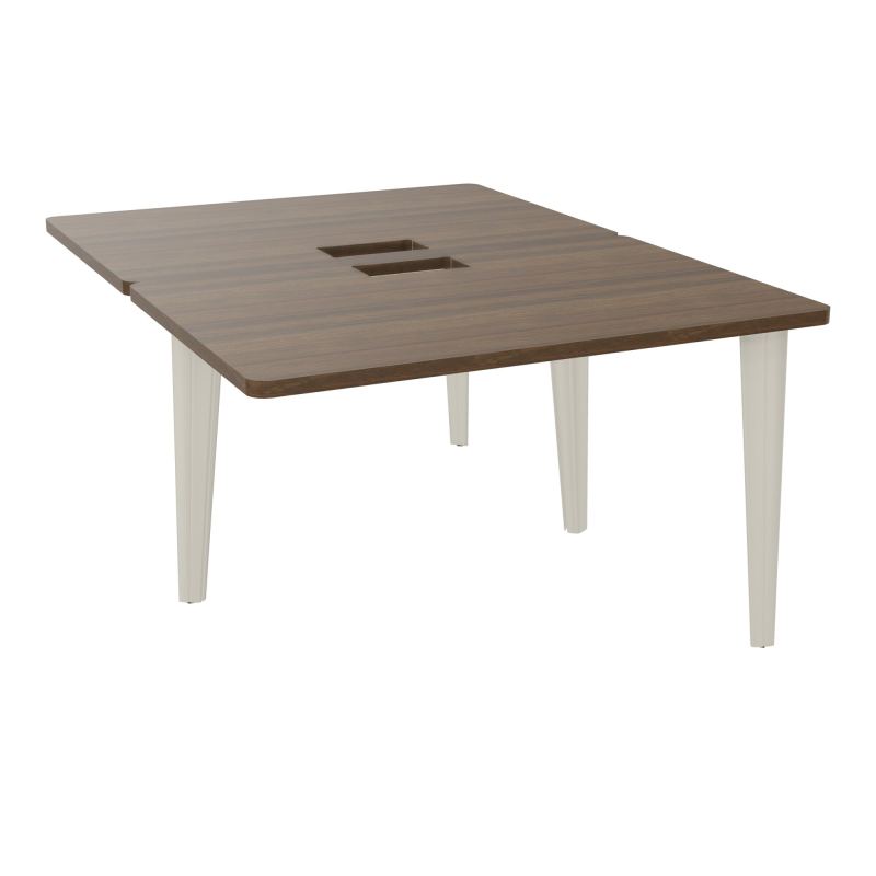 4L BUREAUX PIEDS PARTAGES POLE 2 SUIVANT L120XP160CM DECOUPE TRAPPE SIMPLE ACCES PIED FX