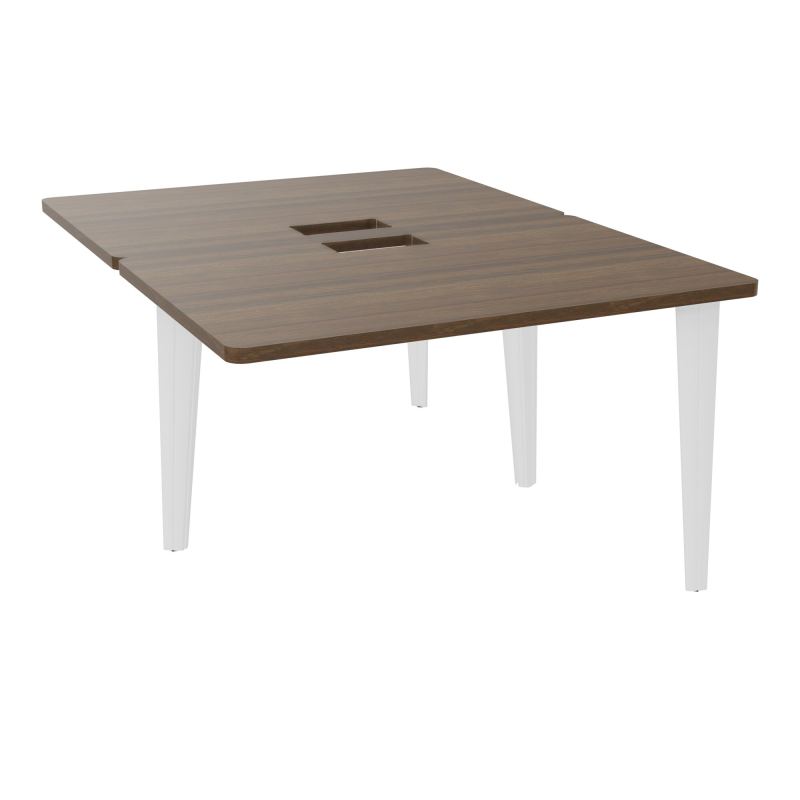4L BUREAUX PIEDS PARTAGES POLE 2 SUIVANT L120XP160CM DECOUPE TRAPPE SIMPLE ACCES PIED FX