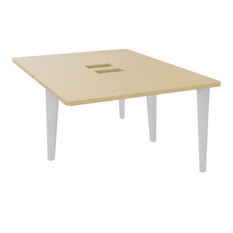 4L BUREAUX PIEDS PARTAGES POLE 2 SUIVANT L120XP160CM DECOUPE TRAPPE SIMPLE ACCES PIED FX