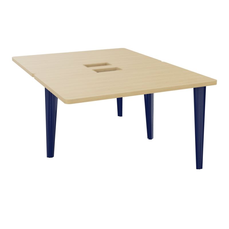 4L BUREAUX PIEDS PARTAGES POLE 2 SUIVANT L120XP160CM DECOUPE TRAPPE SIMPLE ACCES PIED FX