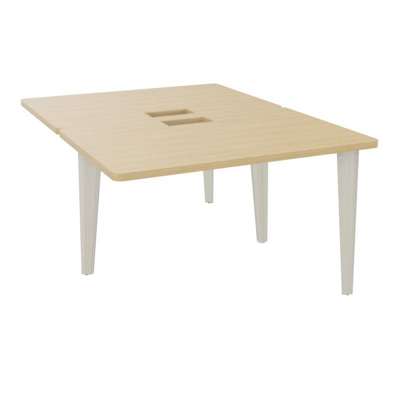 4L BUREAUX PIEDS PARTAGES POLE 2 SUIVANT L120XP160CM DECOUPE TRAPPE SIMPLE ACCES PIED FX