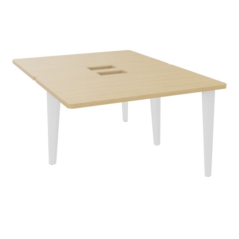 4L BUREAUX PIEDS PARTAGES POLE 2 SUIVANT L120XP160CM DECOUPE TRAPPE SIMPLE ACCES PIED FX