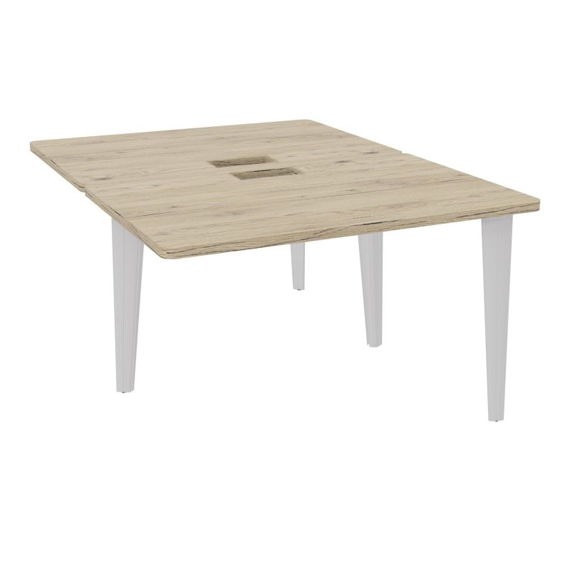 4L BUREAUX PIEDS PARTAGES POLE 2 SUIVANT L120XP160CM DECOUPE TRAPPE SIMPLE ACCES PIED FX