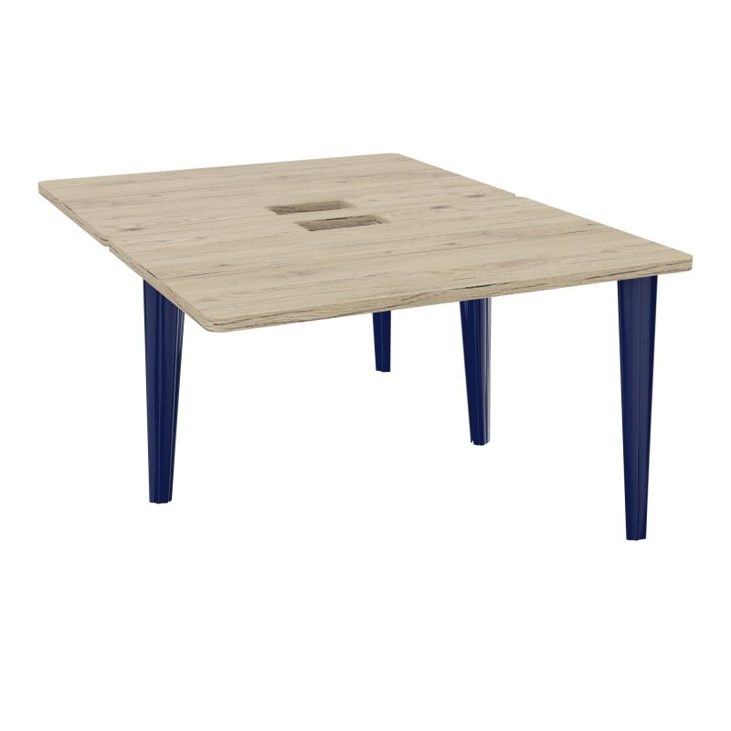 4L BUREAUX PIEDS PARTAGES POLE 2 SUIVANT L120XP160CM DECOUPE TRAPPE SIMPLE ACCES PIED FX