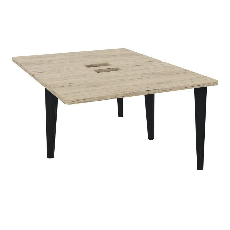 4L BUREAUX PIEDS PARTAGES POLE 2 SUIVANT L120XP160CM DECOUPE TRAPPE SIMPLE ACCES PIED FX