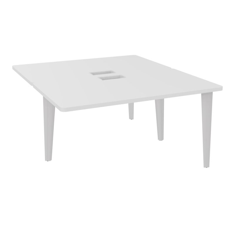 4L BUREAUX PIEDS PARTAGES POLE 2 SUIVANT L140XP160CM DECOUPE TRAPPE SIMPLE ACCES PIED FX