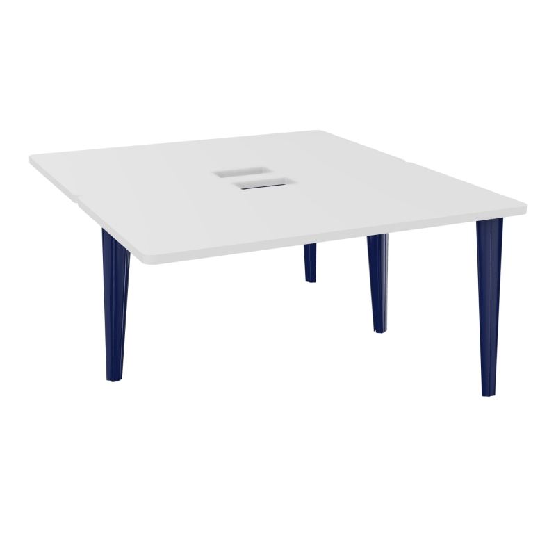4L BUREAUX PIEDS PARTAGES POLE 2 SUIVANT L140XP160CM DECOUPE TRAPPE SIMPLE ACCES PIED FX