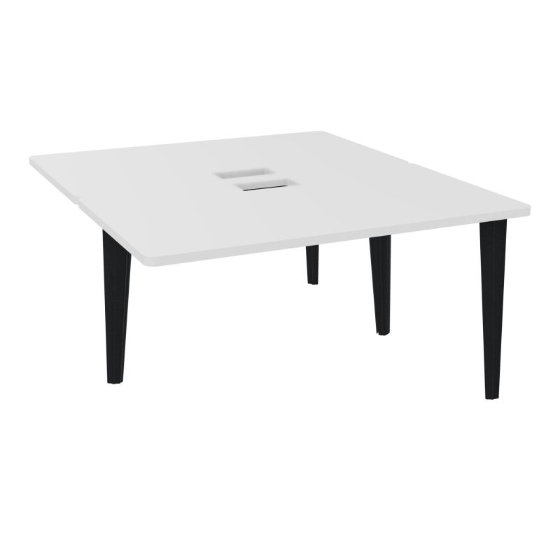 4L BUREAUX PIEDS PARTAGES POLE 2 SUIVANT L140XP160CM DECOUPE TRAPPE SIMPLE ACCES PIED FX