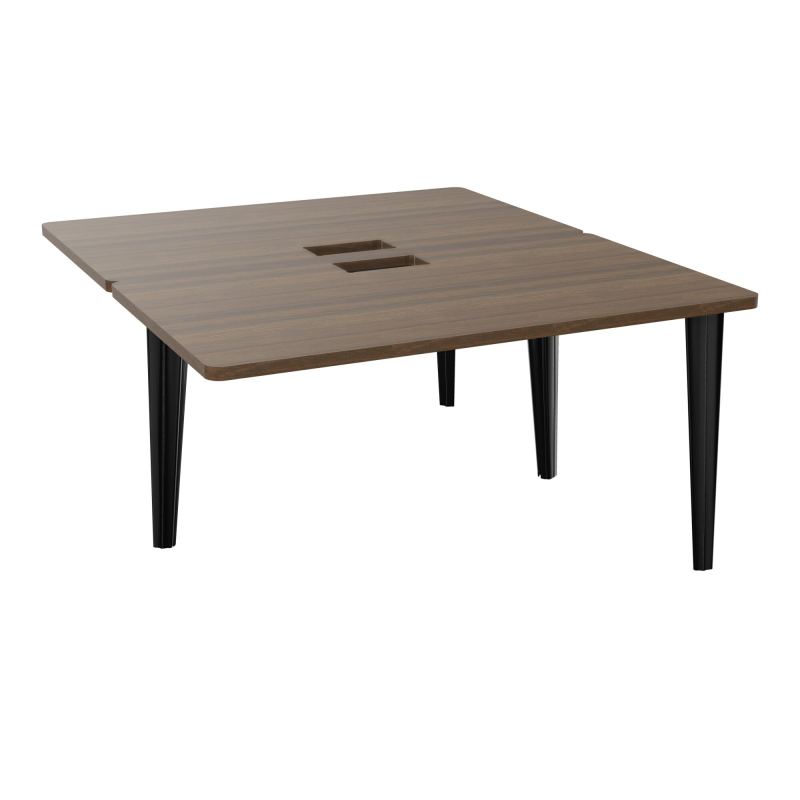 4L BUREAUX PIEDS PARTAGES POLE 2 SUIVANT L140XP160CM DECOUPE TRAPPE SIMPLE ACCES PIED FX