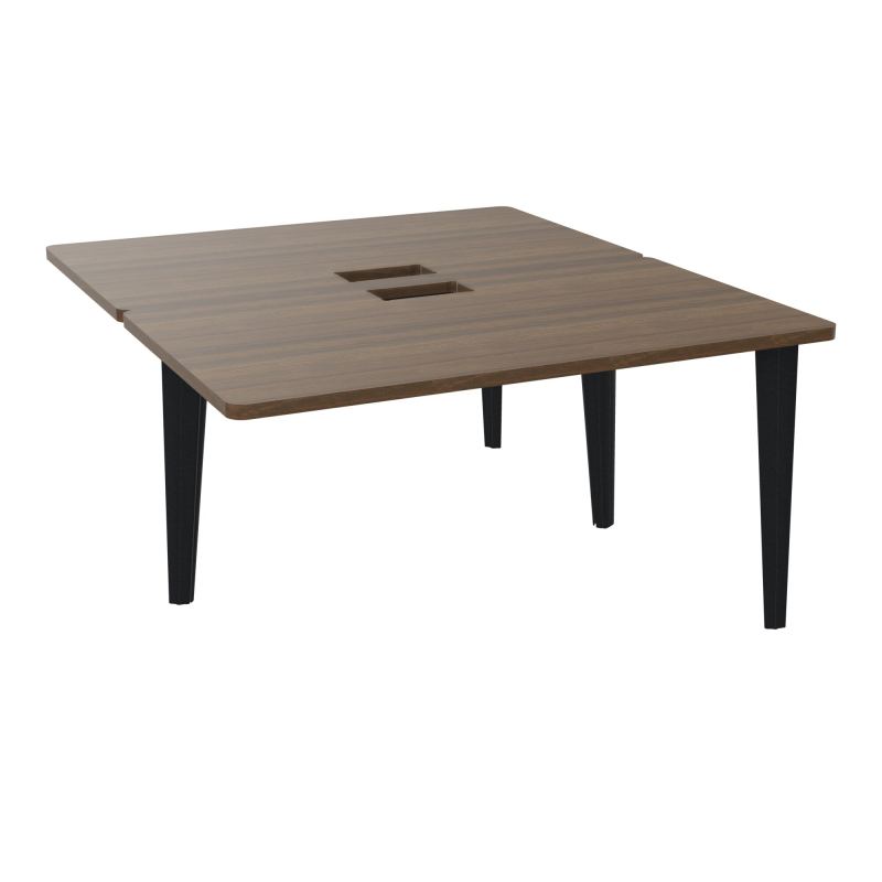 4L BUREAUX PIEDS PARTAGES POLE 2 SUIVANT L140XP160CM DECOUPE TRAPPE SIMPLE ACCES PIED FX