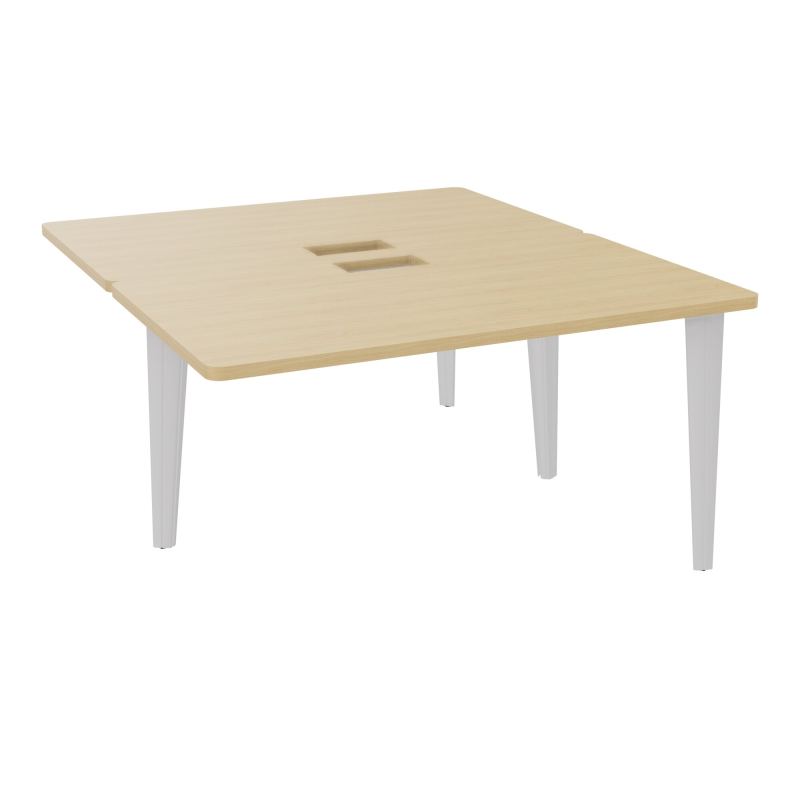 4L BUREAUX PIEDS PARTAGES POLE 2 SUIVANT L140XP160CM DECOUPE TRAPPE SIMPLE ACCES PIED FX