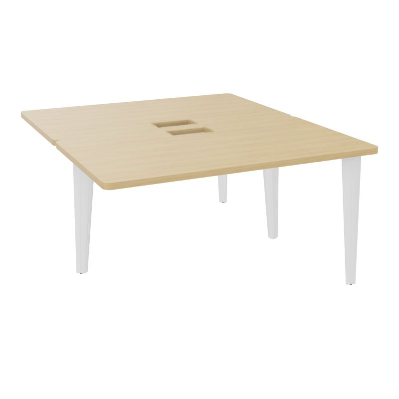 4L BUREAUX PIEDS PARTAGES POLE 2 SUIVANT L140XP160CM DECOUPE TRAPPE SIMPLE ACCES PIED FX