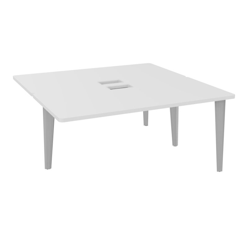 4L BUREAUX PIEDS PARTAGES POLE 2 SUIVANT L160XP160CM DECOUPE TRAPPE SIMPLE ACCES PIED FX