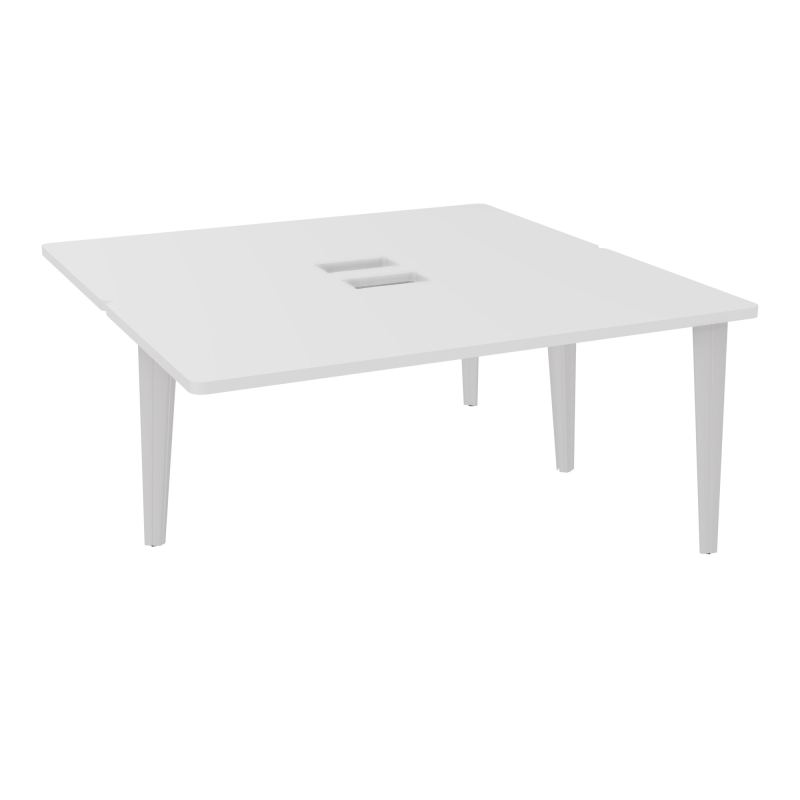 4L BUREAUX PIEDS PARTAGES POLE 2 SUIVANT L160XP160CM DECOUPE TRAPPE SIMPLE ACCES PIED FX