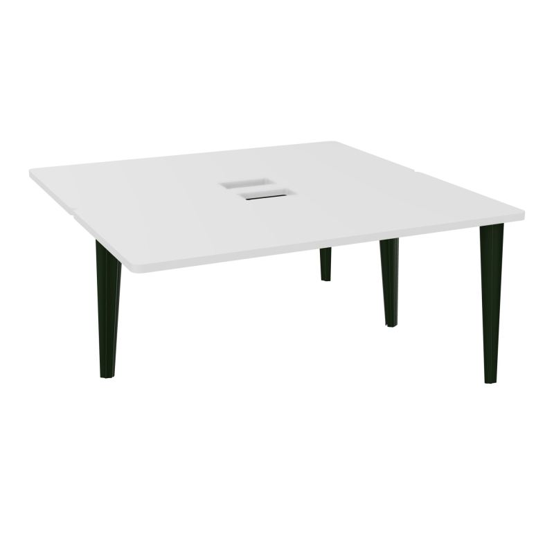 4L BUREAUX PIEDS PARTAGES POLE 2 SUIVANT L160XP160CM DECOUPE TRAPPE SIMPLE ACCES PIED FX
