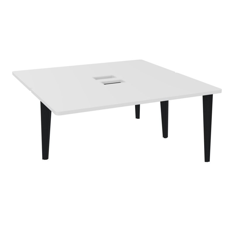 4L BUREAUX PIEDS PARTAGES POLE 2 SUIVANT L160XP160CM DECOUPE TRAPPE SIMPLE ACCES PIED FX