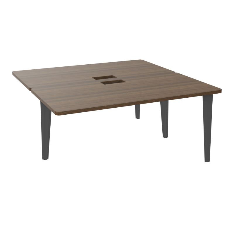 4L BUREAUX PIEDS PARTAGES POLE 2 SUIVANT L160XP160CM DECOUPE TRAPPE SIMPLE ACCES PIED FX