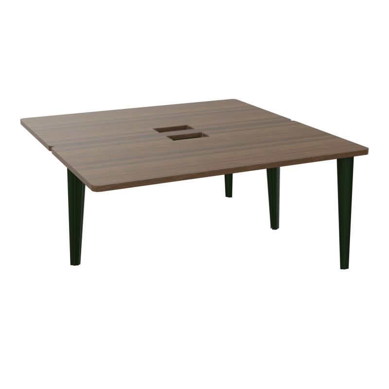 4L BUREAUX PIEDS PARTAGES POLE 2 SUIVANT L160XP160CM DECOUPE TRAPPE SIMPLE ACCES PIED FX