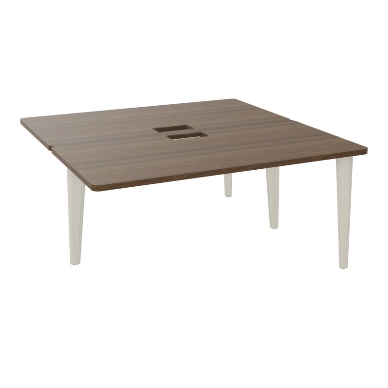 4L BUREAUX PIEDS PARTAGES POLE 2 SUIVANT L160XP160CM DECOUPE TRAPPE SIMPLE ACCES PIED FX