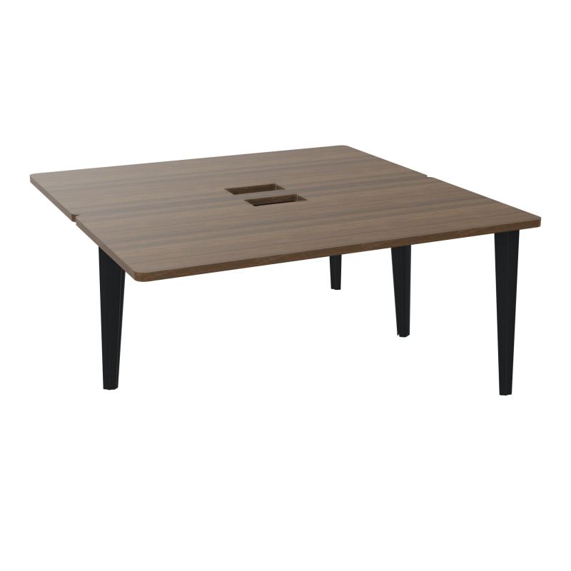 4L BUREAUX PIEDS PARTAGES POLE 2 SUIVANT L160XP160CM DECOUPE TRAPPE SIMPLE ACCES PIED FX