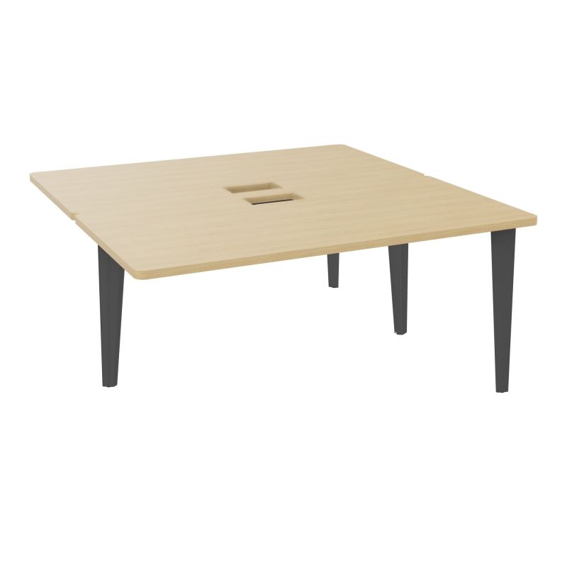 4L BUREAUX PIEDS PARTAGES POLE 2 SUIVANT L160XP160CM DECOUPE TRAPPE SIMPLE ACCES PIED FX