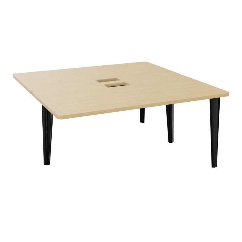 4L BUREAUX PIEDS PARTAGES POLE 2 SUIVANT L160XP160CM DECOUPE TRAPPE SIMPLE ACCES PIED FX