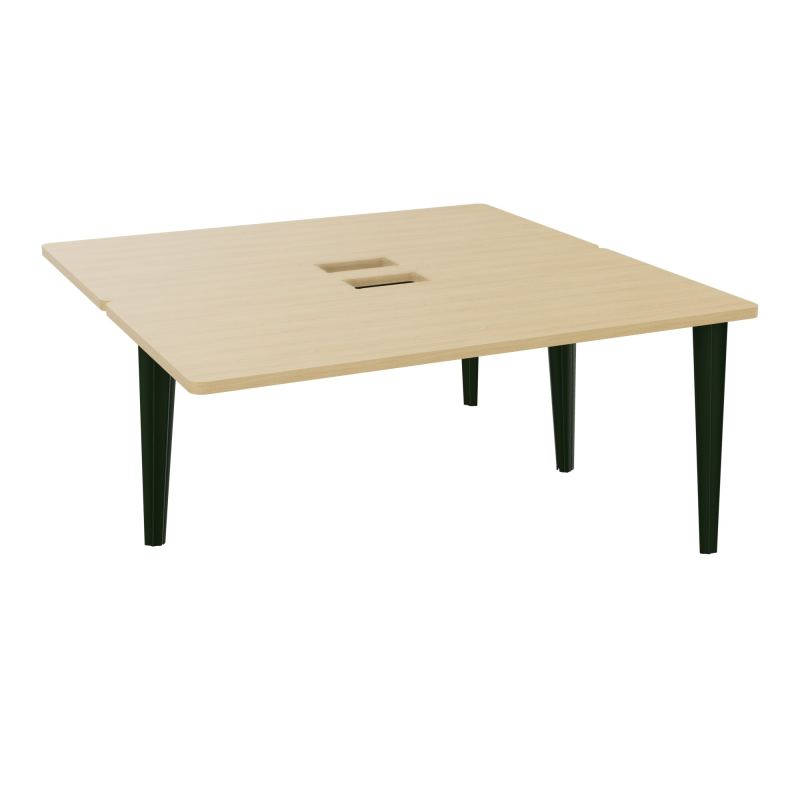 4L BUREAUX PIEDS PARTAGES POLE 2 SUIVANT L160XP160CM DECOUPE TRAPPE SIMPLE ACCES PIED FX