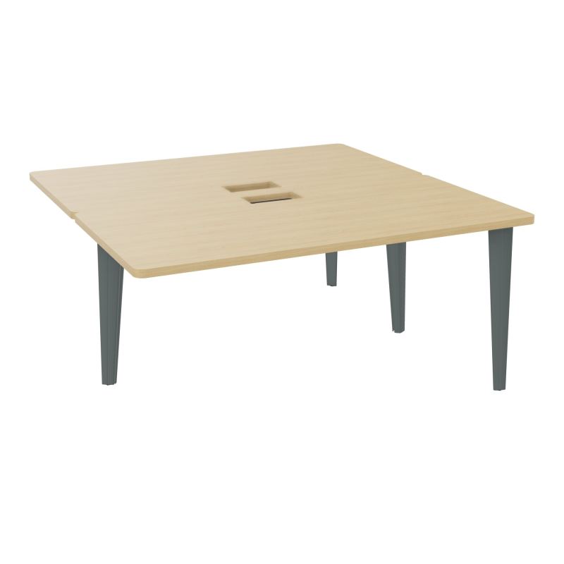 4L BUREAUX PIEDS PARTAGES POLE 2 SUIVANT L160XP160CM DECOUPE TRAPPE SIMPLE ACCES PIED FX