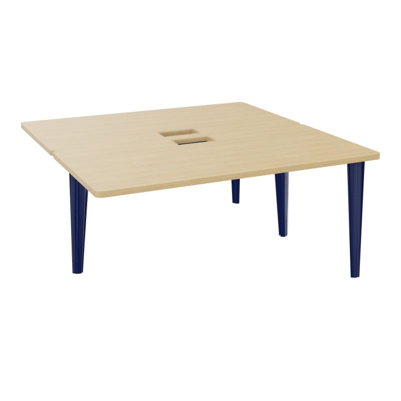 4L BUREAUX PIEDS PARTAGES POLE 2 SUIVANT L160XP160CM DECOUPE TRAPPE SIMPLE ACCES PIED FX