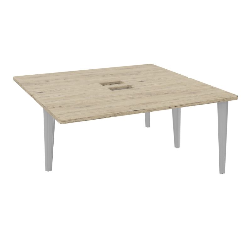 4L BUREAUX PIEDS PARTAGES POLE 2 SUIVANT L160XP160CM DECOUPE TRAPPE SIMPLE ACCES PIED FX