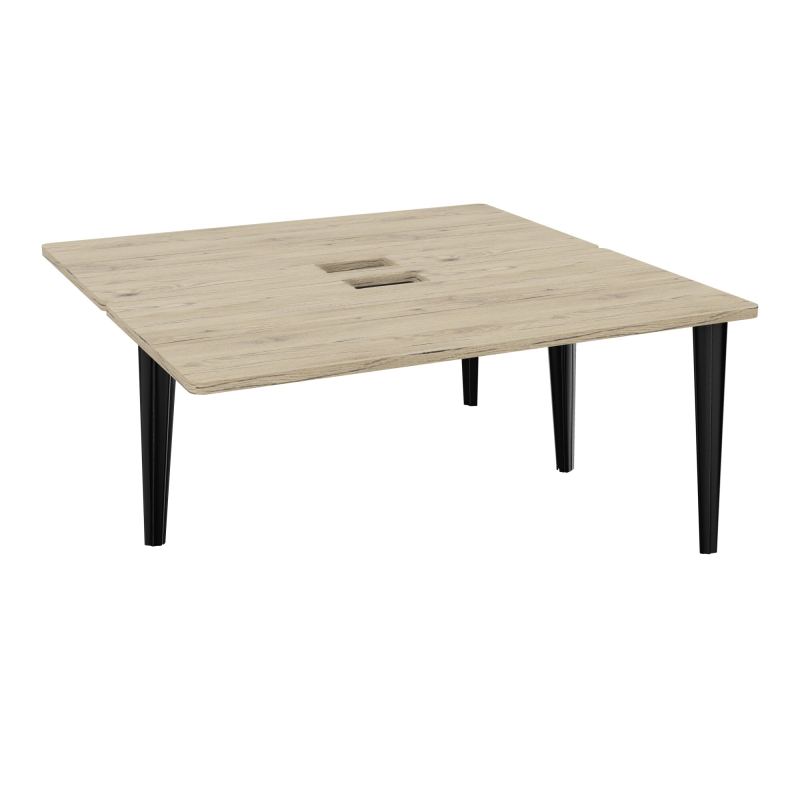 4L BUREAUX PIEDS PARTAGES POLE 2 SUIVANT L160XP160CM DECOUPE TRAPPE SIMPLE ACCES PIED FX