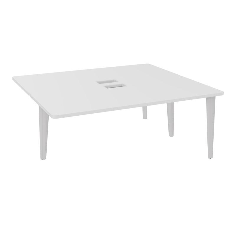 4L BUREAUX PIEDS PARTAGES POLE 2 SUIVANT L180XP160CM DECOUPE TRAPPE SIMPLE ACCES PIED FX