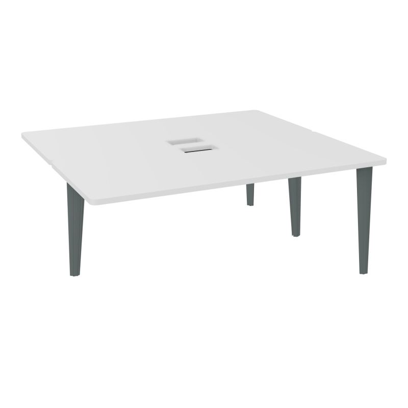 4L BUREAUX PIEDS PARTAGES POLE 2 SUIVANT L180XP160CM DECOUPE TRAPPE SIMPLE ACCES PIED FX