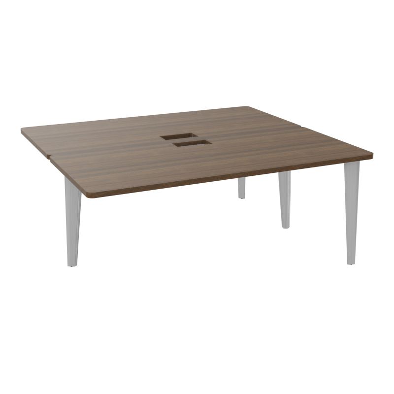 4L BUREAUX PIEDS PARTAGES POLE 2 SUIVANT L180XP160CM DECOUPE TRAPPE SIMPLE ACCES PIED FX
