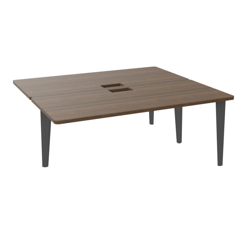 4L BUREAUX PIEDS PARTAGES POLE 2 SUIVANT L180XP160CM DECOUPE TRAPPE SIMPLE ACCES PIED FX