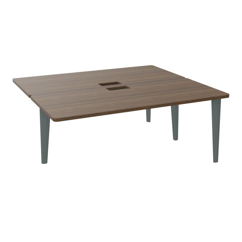4L BUREAUX PIEDS PARTAGES POLE 2 SUIVANT L180XP160CM DECOUPE TRAPPE SIMPLE ACCES PIED FX