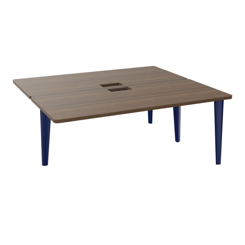 4L BUREAUX PIEDS PARTAGES POLE 2 SUIVANT L180XP160CM DECOUPE TRAPPE SIMPLE ACCES PIED FX