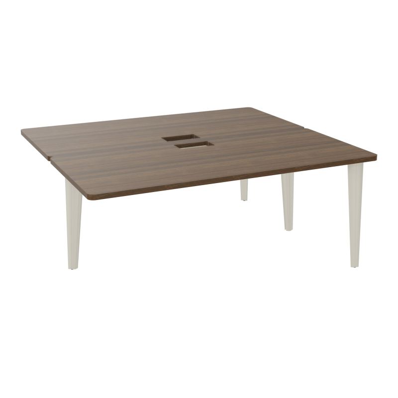 4L BUREAUX PIEDS PARTAGES POLE 2 SUIVANT L180XP160CM DECOUPE TRAPPE SIMPLE ACCES PIED FX