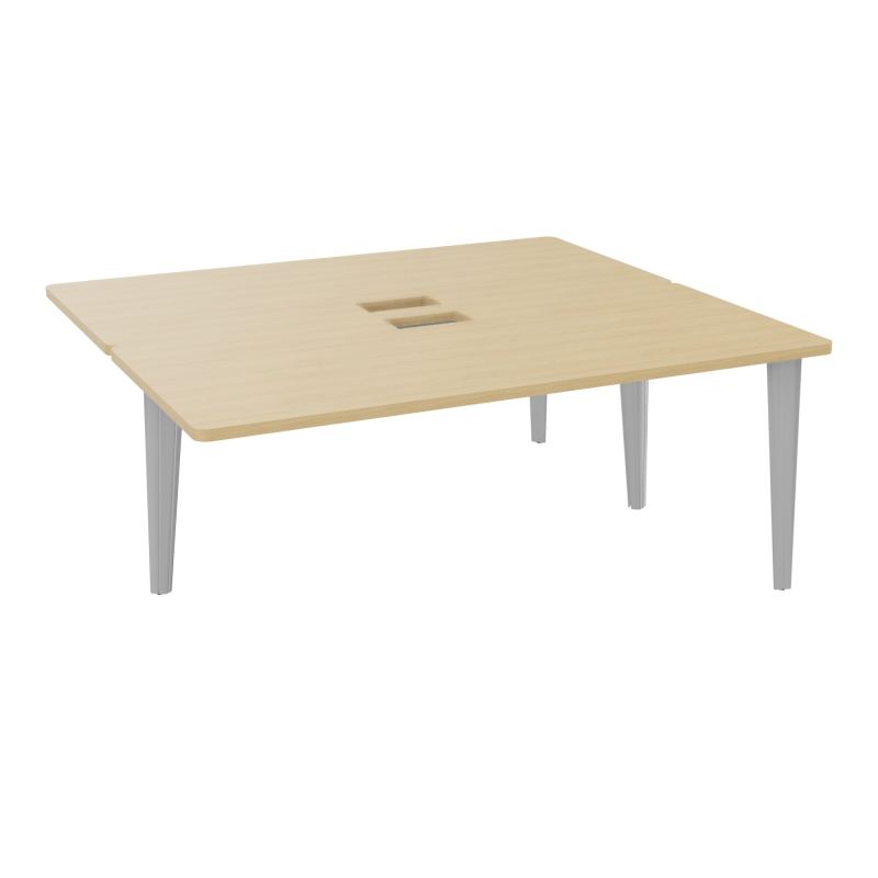 4L BUREAUX PIEDS PARTAGES POLE 2 SUIVANT L180XP160CM DECOUPE TRAPPE SIMPLE ACCES PIED FX