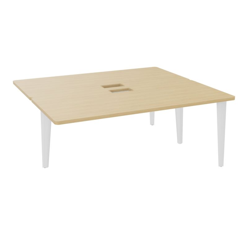 4L BUREAUX PIEDS PARTAGES POLE 2 SUIVANT L180XP160CM DECOUPE TRAPPE SIMPLE ACCES PIED FX