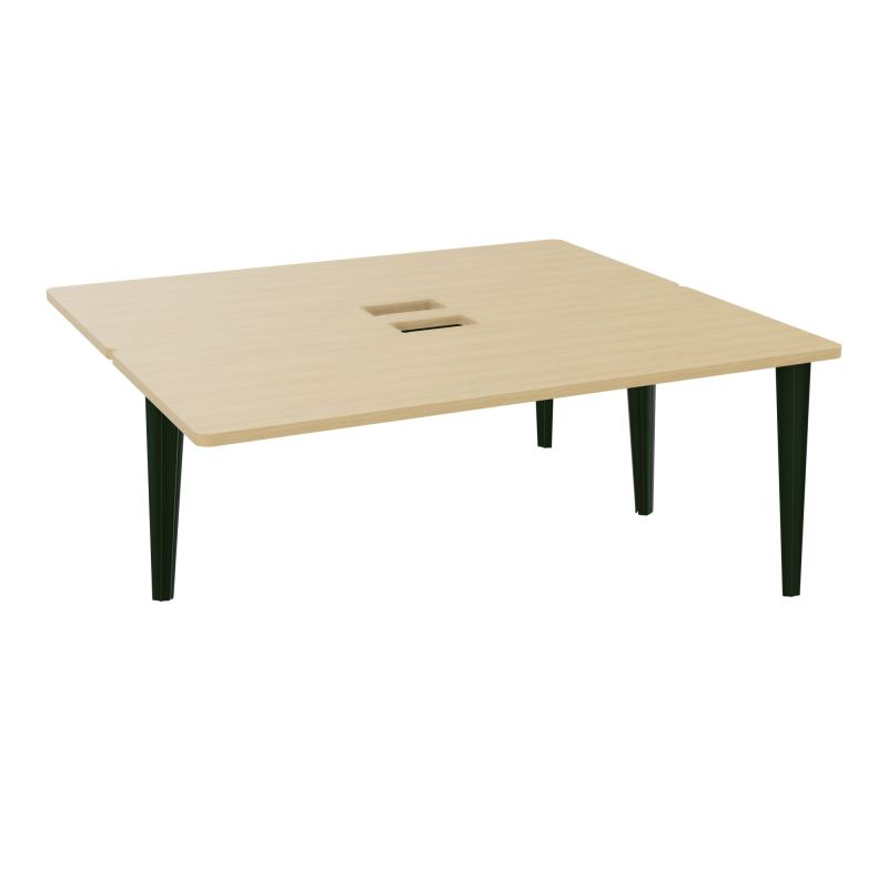 4L BUREAUX PIEDS PARTAGES POLE 2 SUIVANT L180XP160CM DECOUPE TRAPPE SIMPLE ACCES PIED FX