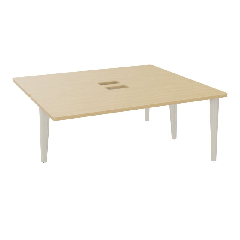 4L BUREAUX PIEDS PARTAGES POLE 2 SUIVANT L180XP160CM DECOUPE TRAPPE SIMPLE ACCES PIED FX