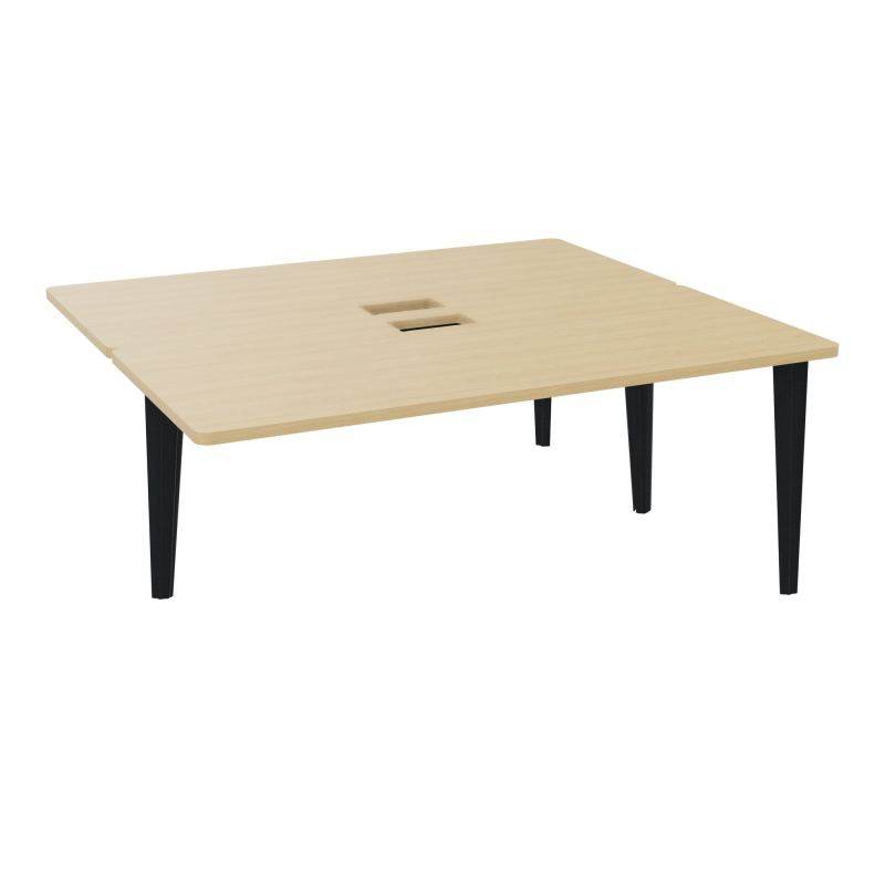 4L BUREAUX PIEDS PARTAGES POLE 2 SUIVANT L180XP160CM DECOUPE TRAPPE SIMPLE ACCES PIED FX