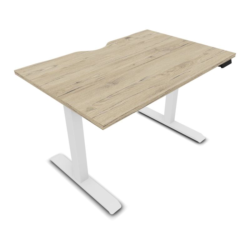 LUTZ 2 BUREAU L120 P80CM EP25 PLAT.ECHANCRURE MOTORISE EUR R3 SO